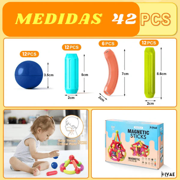 Magnetic Kids bloques magnéticos-Montessori
