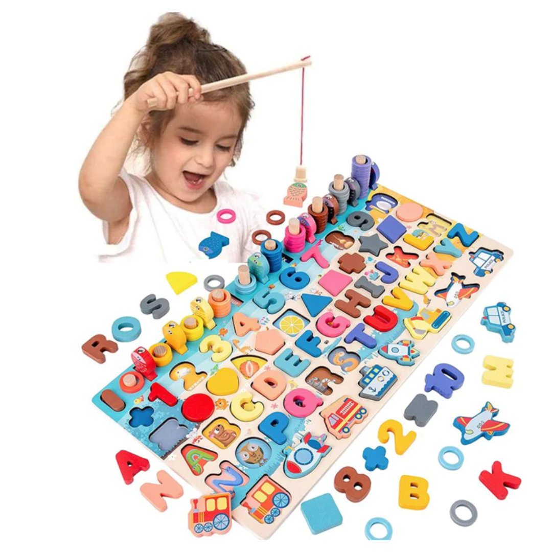Tablero Montessori 5 en 1 - Aprende Jugando