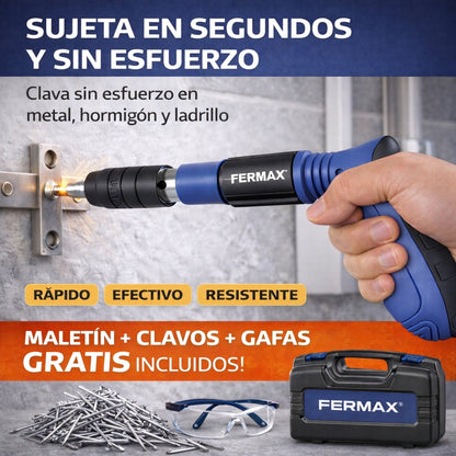 Pistola de clavos con accesorios